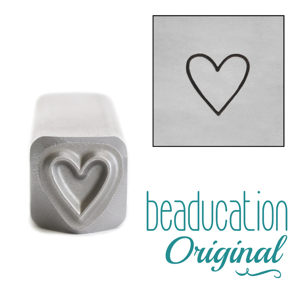 Metal Stamping Tools Tall Heart Metal Design Stamp, 6mm - Beaducation Original